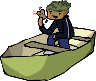 Artist's rendition of Sam's love for his dinghy (and bread)